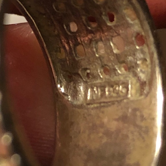 Vintage Wide Band Sterling 925 Basketweave Ring - Picture 4 of 7